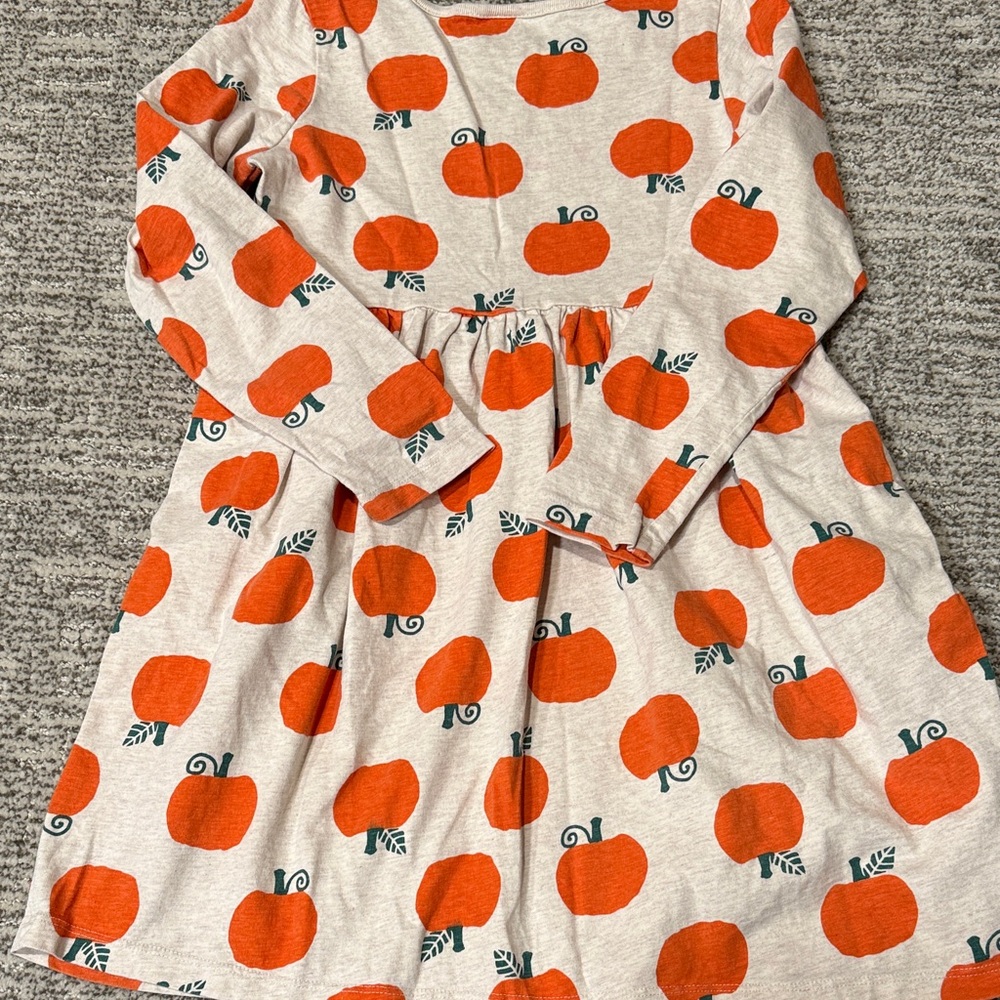 Orange Pumpkin Print Dress - Picture 5 of 6